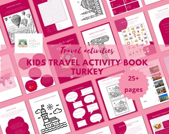 Libro di attività/giochi educativi di viaggio per bambini in Turchia (download digitale)