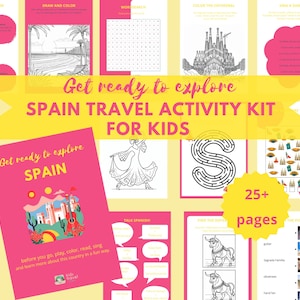 Erkunde Spanien! | Reiseaktivitätskit für Kinder | Spanien Reise | Reise Fleiß Buch | Reiseführer | Kinder Reisetagebuch | Flugzeug-Tätigkeiten