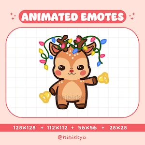 Animated Reindeer Emote / Animated Twitch Emotes / Christmas Emote / Deer Emote / Cute Emotes / Kawaii / Dancing / Chibi / Party / Stream