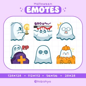 Halloween Ghost Emotes Set for Twitch and Discord / Spooky Emotes / Halloween Twitch Emotes for streaming / Spirit Emotes / Cute Ghost Emoji