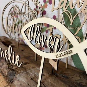 Cake topper in legno personalizzabile cake topper compleanno nome matrimonio battesimo numero torta di compleanno per bambini torta di compleanno spina per torta