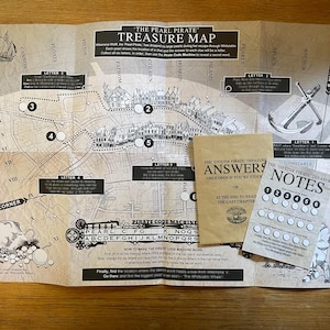 Carte au trésor de Whitstable. Résolvez les indices laissés par le « pirate des perles » et trouvez la perle cachée « Baleine blanche ».