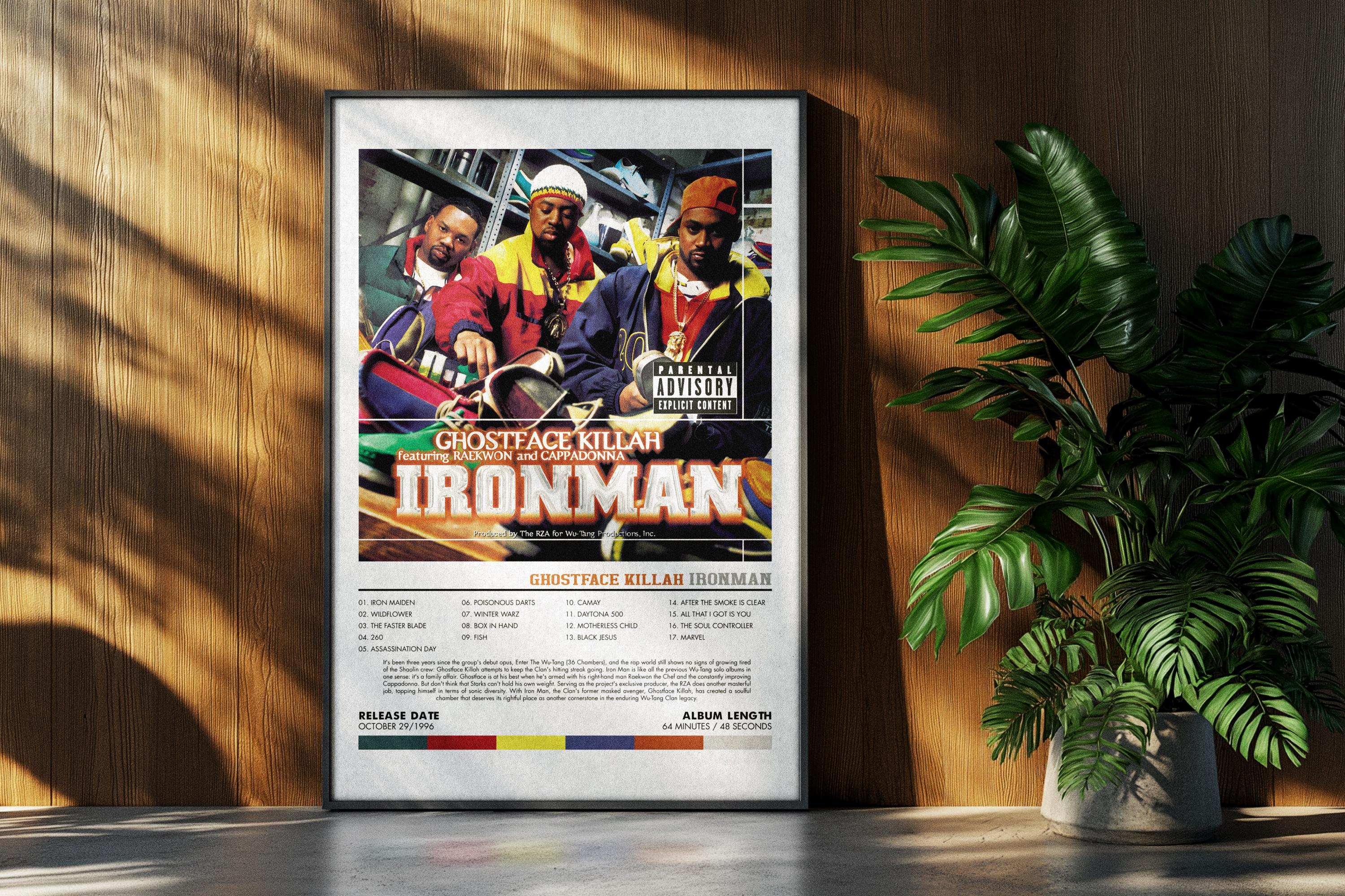 Ghostface Killah 'ironman' Album Art Poster: Hip-hop Music Print