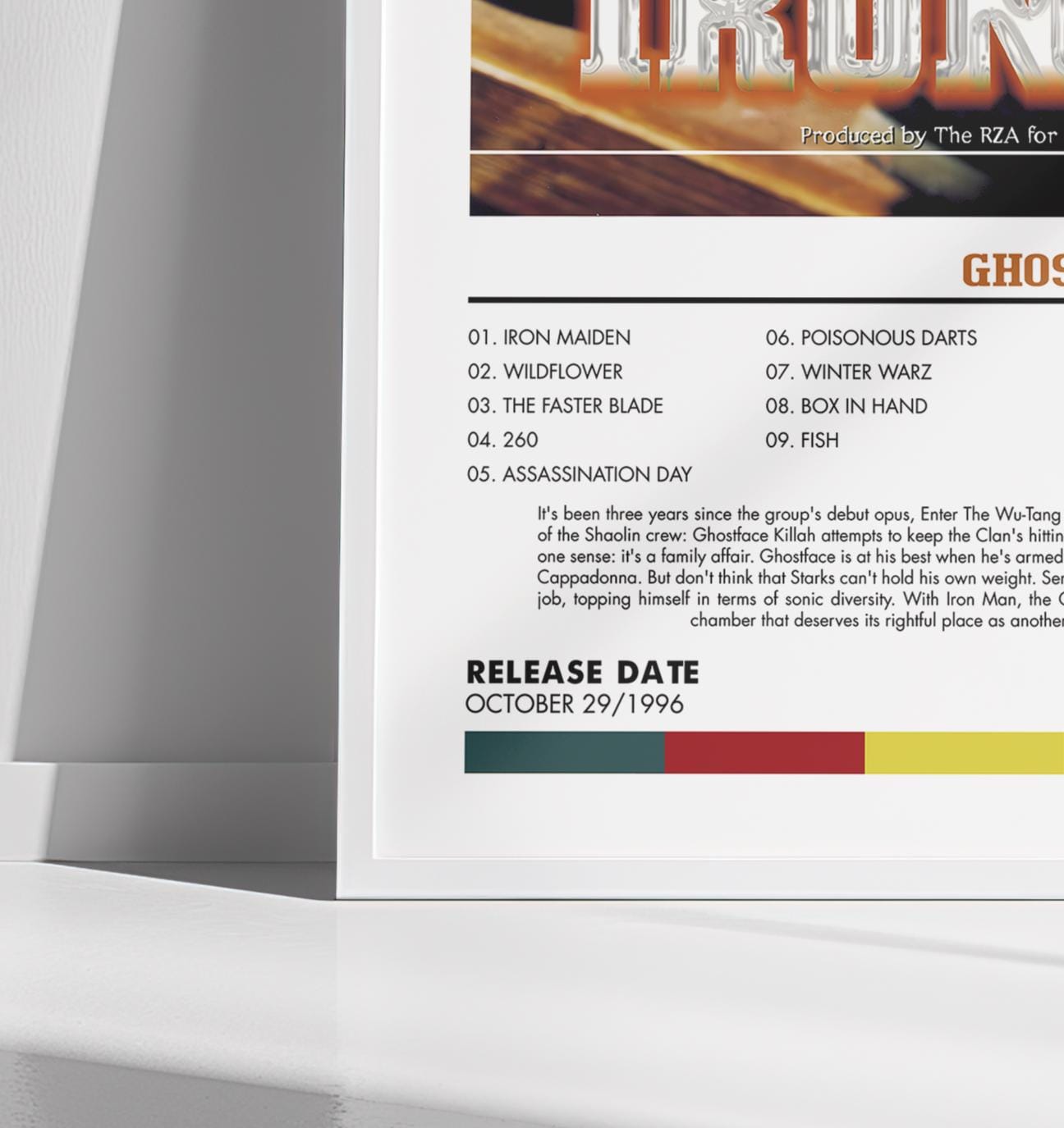 Ghostface Killah 'ironman' Album Art Poster: Hip-hop Music Print