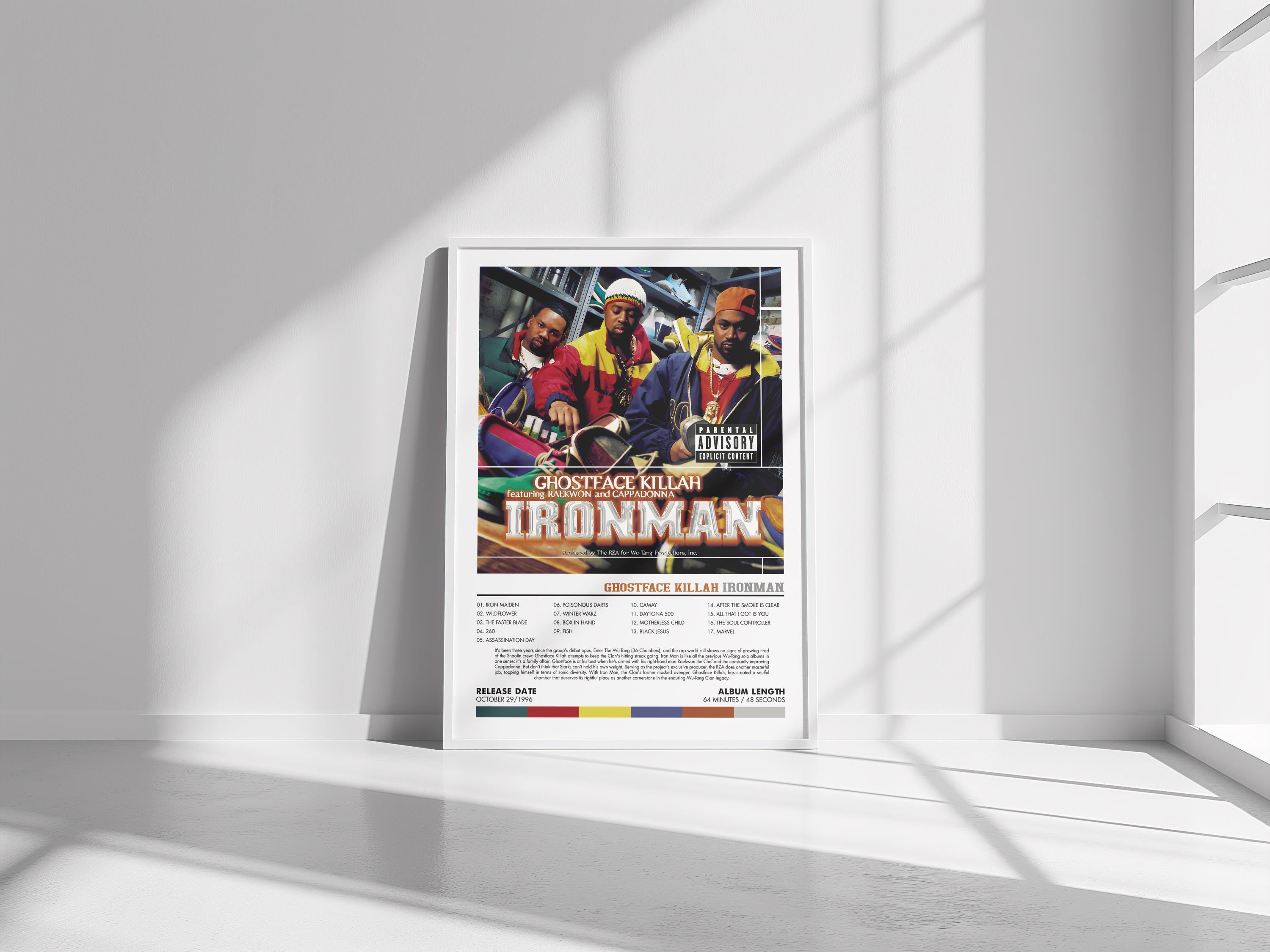 Ghostface Killah のアルバム「Ironman」アートポスター：ヒップホップ