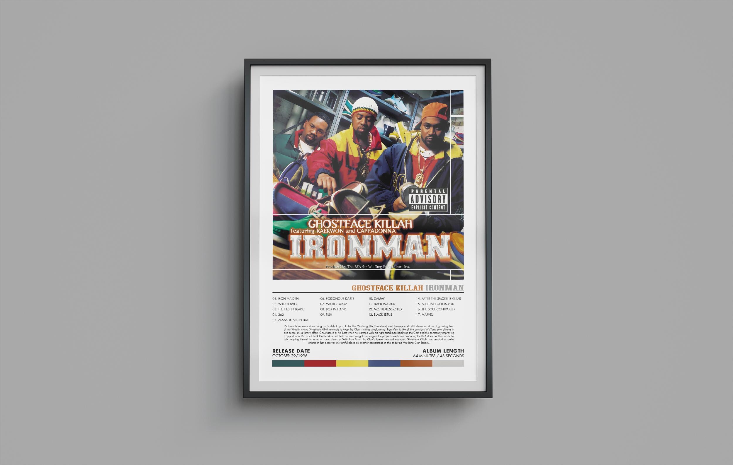 Ghostface Killah 'ironman' Album Art Poster: Hip-hop Music Print