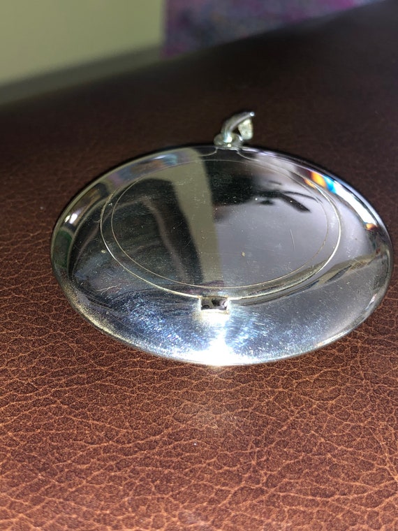 Sterling silver 1920’s compact/locket pendant with