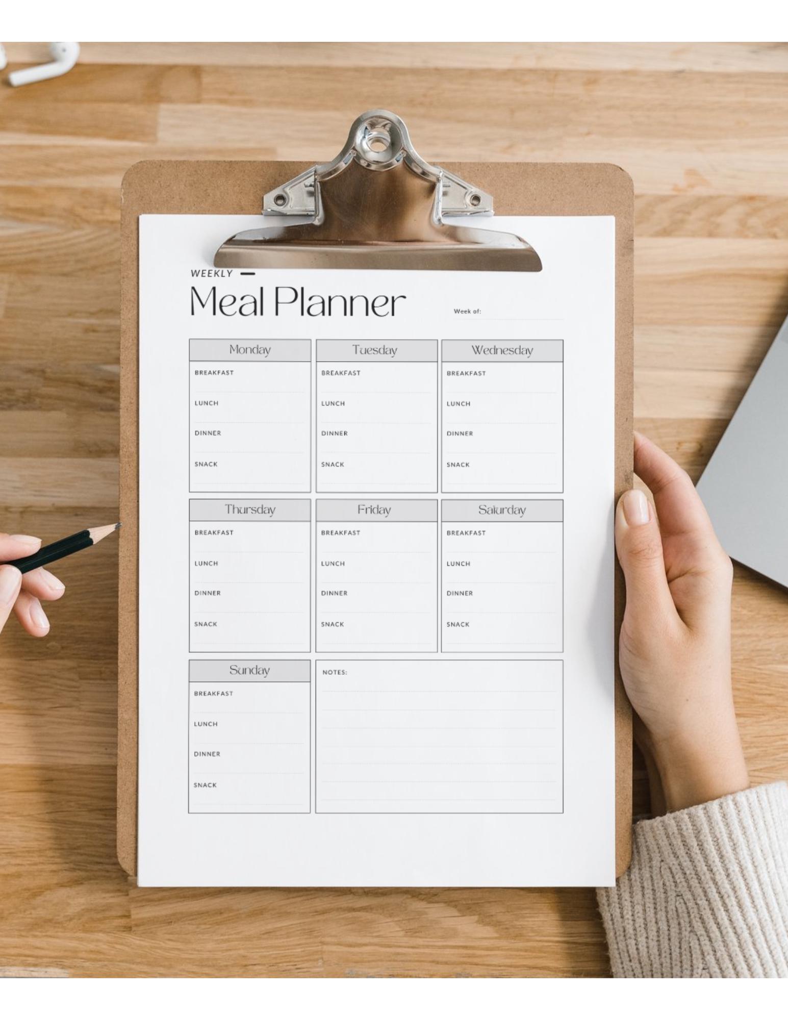 Printable Meal Planner Bundle, Digital Download Grocery List, Meal Prep ...