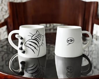 Handmade Ceramic Cat Espresso Cup: Unique Cat Lover Gift