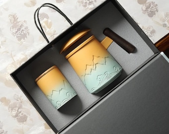 Ceramic Tea Infuser Mug Set: Modern Office Tea Lover Gift