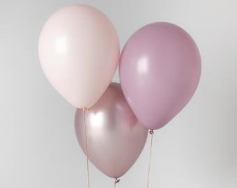 High Quality Balloons 12" | 100% Natural Latex, Biodegradable Balloons | Lavender, Pastel Pink, Silk Blossom Assorted Mix
