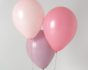 High Quality Balloons 12" | 100% Natural Latex, Biodegradable Balloons | Lavender, Fashion Rose, Fashion Pink Assorted Mix