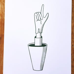 Groeiende hand – A3 poster – Zeefdruk – Handgemaakte print – Zeefdruk – Kunst – Gelimiteerde oplage – the manor of stories – lmahART