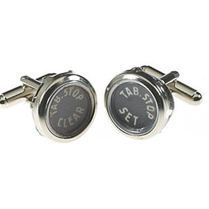 Vintage Typewriter Function Key Cufflinks (silver)