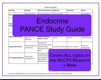 Endocrine 2025 Blueprint PANCE Study Guide
