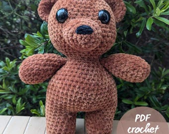Bella the bear PDF crochet pattern amigurumi