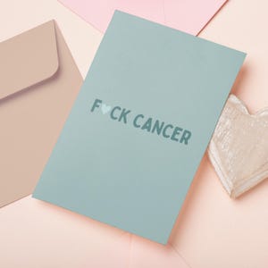 Postkarte F*CK CANCER | Grußkarte zum Aufmuntern |  Karte als Geschenk für Krebs Krankheit |  Geschenkidee Krebserkrankung