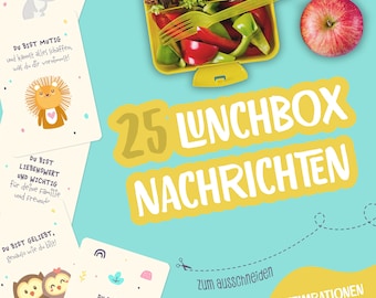 Lunchbox affirmations for children | Lunchbox messages | Motivational encouraging cards, mindfulness, kindergarten, school, pdf download, print