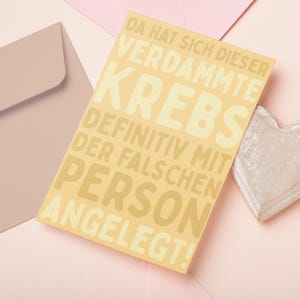 Postkarte Krebs | Grußkarte zum Aufmuntern |  Karte als Geschenk für Krebs Krankheit |  Geschenkidee Krebserkrankung
