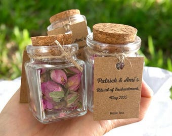 Wedding Tea Favors for Guests, Rustic Wedding Favor, Personalized Tea Favors, Tea Jars, Thank You Gifts, Woman&#39;s Day Gift, Herbal Tea Favors