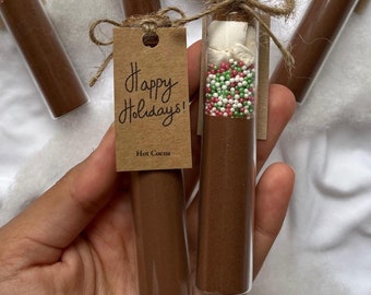 Christmas Hot Chocolate Test Tube Favors, Marshmallows & Sprinkles