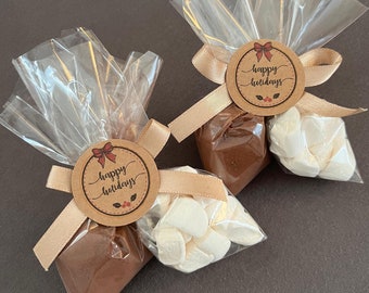 Christmas Hot Chocolate Favor, Cocoa and Marshmallow, Bulk Gift
