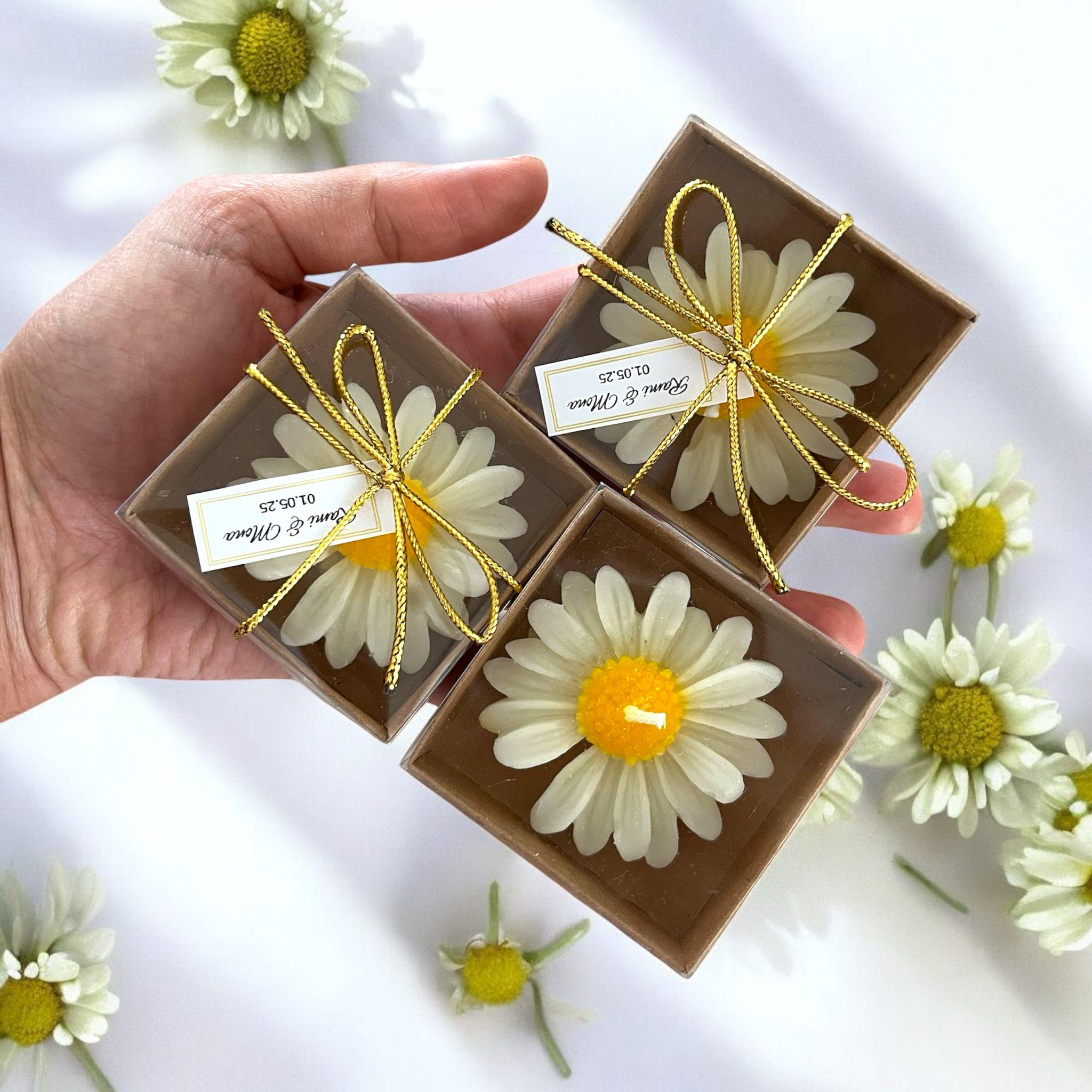 Personalized Daisy Candle Favors