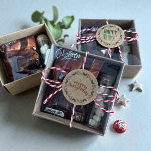 Regalo di cioccolata calda di Natale, bomboniere di marshmallow, dolcetto per le feste