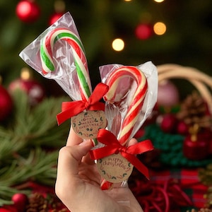 Christmas Candy Canes, Tree Shape Candy Gift for Christmas, Happy Holidays Sweet Candy Gift for Guest, Candy Canes Gift for Merry Christmas