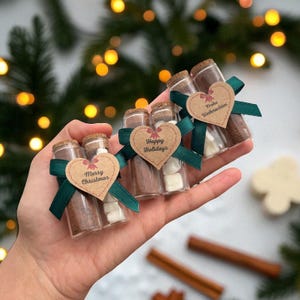Set di tubi di vetro per cioccolata calda natalizia - Bomboniera per le feste