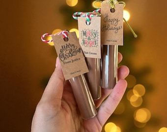 Personalized Hot Chocolate Favors: Holiday Cocoa Test Tubes