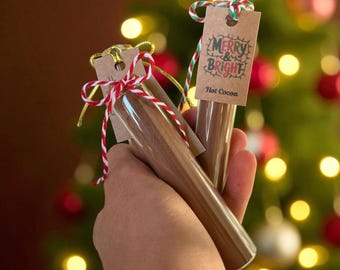 Christmas Hot Chocolate Test Tube Favors, Holiday Guest Gift