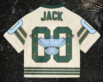 Custom Mesh Football Jersey – Personalized Name & Number, Forest Green