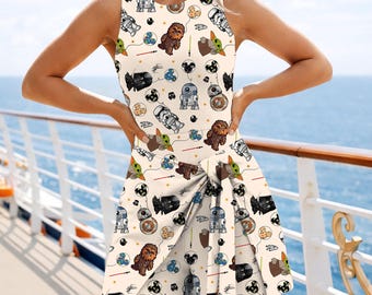 R2D2 BB8 Droid Chewbacca Stormtrooper Balloon Tennis Dress Skirt, Vintage Star Wars Dress, Disney Tennis Dress Skirt