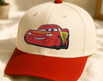 Lightning McQueen Embroidered Trucker Hat, Snapback Baseball Cap