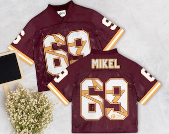 Custom Name Number Maroon Football Jersey, Mesh Concert Jersey