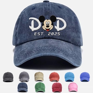 Chapeau brodé papa Mickey personnalisé, casquette de baseball vintage, casquette mignonne et drôle, chapeau personnage Disney 2025