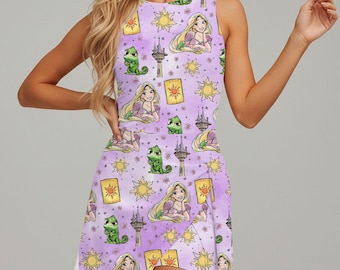 Falda-vestido de tenis de Rapunzel, ropa deportiva de princesa con bolsillos