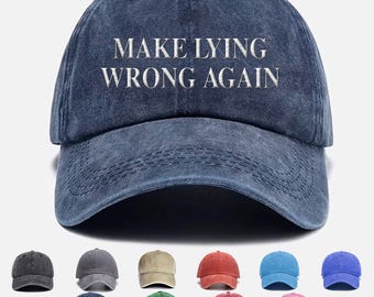 Gorra de béisbol bordada, "Mentir está mal otra vez", gorra de camionero lavada