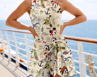 Minnie Donald Signature Pirate Cruise Line Tennis Dress Skirt, Pirate Cruise Trip 2026, Tennis Dress Skirt
