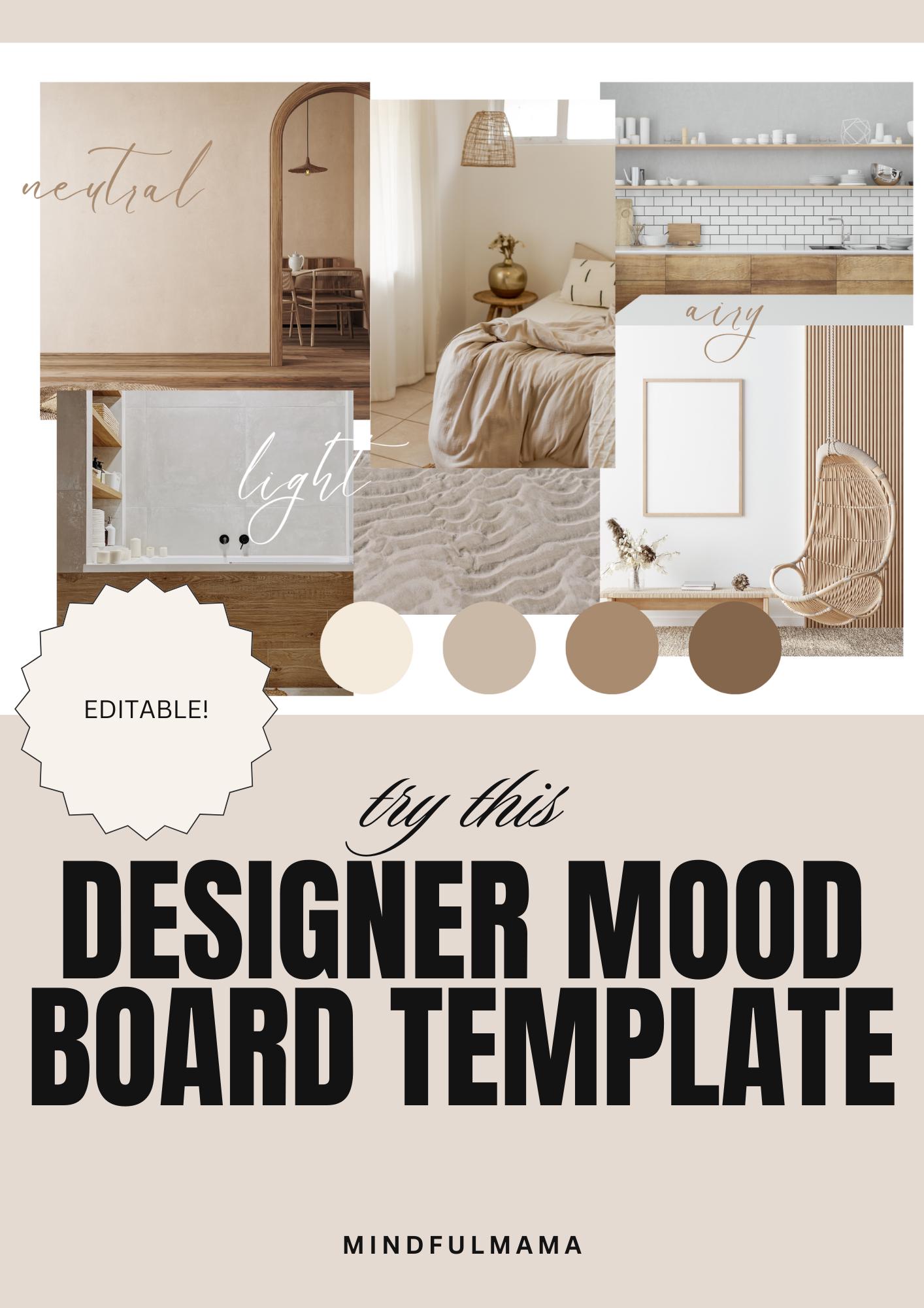 Interior Designer Mood Board Template - Etsy