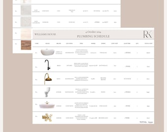 Bewerkbare sjabloon pdf-schema interieurontwerp afwerking
