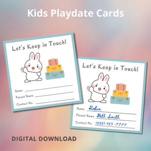 Bleiben Sie in Kontakt Spieldatum Karten, Kinder Kontaktkarten, Schulferien Karten, Kinder Spieldatum Einladung, Bon Voyage Karten, druckbare Klassenzimmer Karten