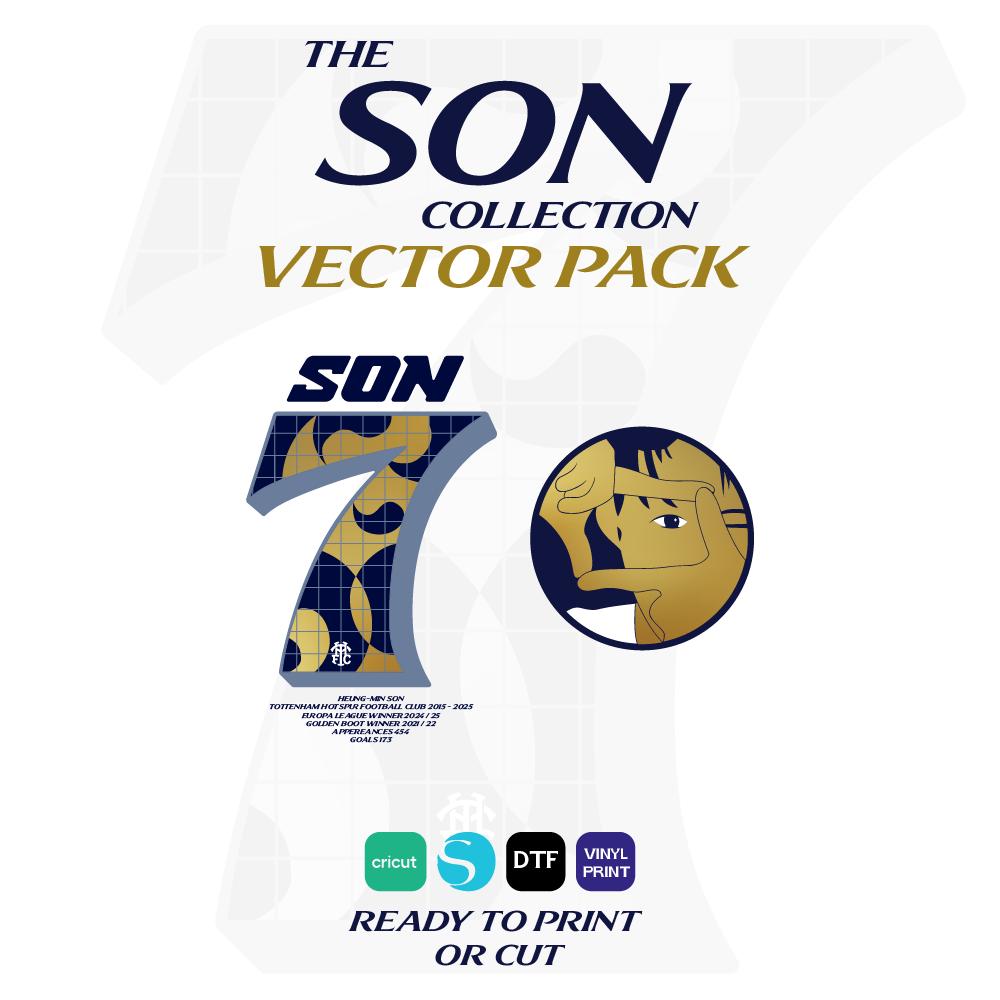 Tottenham Hotspur Heung-min Son Legacy Number Badge Spurs Vector