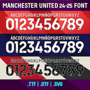 Camiseta de la Premier League del Manchester United 2024-2025 con fuente: nombre y número personalizables, artículos para aficionados al fútbol / Fuente de los Red Devils / Fernandes De Ligt