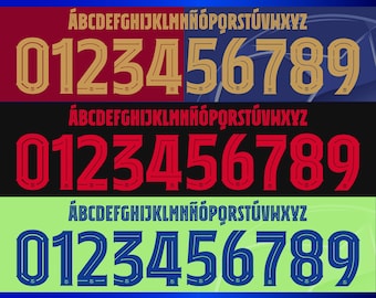 Barcelona Champions League Font 2024 2025 TTF OTF SVG Ai, Barça customizable typography, Fcbarcelona nameset, Lamine Yamal, Pedri, Raphinha