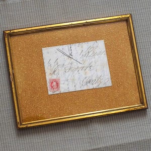 Antike Brief-Wandkunst, gerahmte Post-Ephemera-Dekoration aus dem 19. Jahrhundert