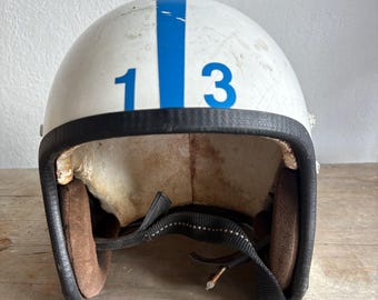 Vintage motorcycle helmet, Vespa crash helmet, Vintage racing helmet