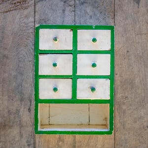 Antique wooden spice rack, vintage drawers cabinet, Spice box, Rustic kitchen decoration, Kitchen organization