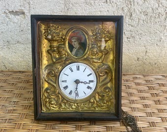 Antique Black Forest Clock: German Pendule, 19th Century Wall Decor